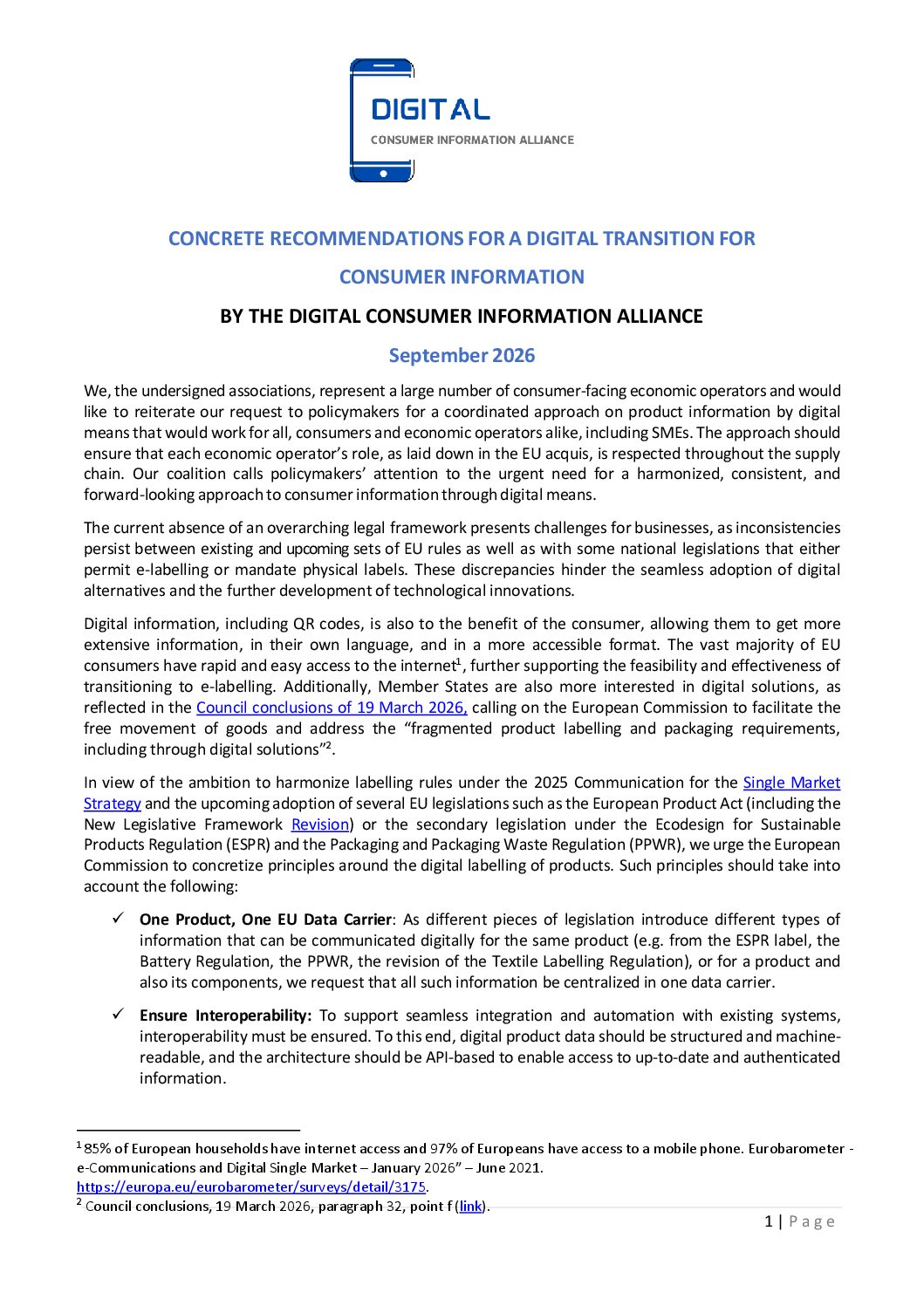DCIA Manifesto for a digital transition for consumers information